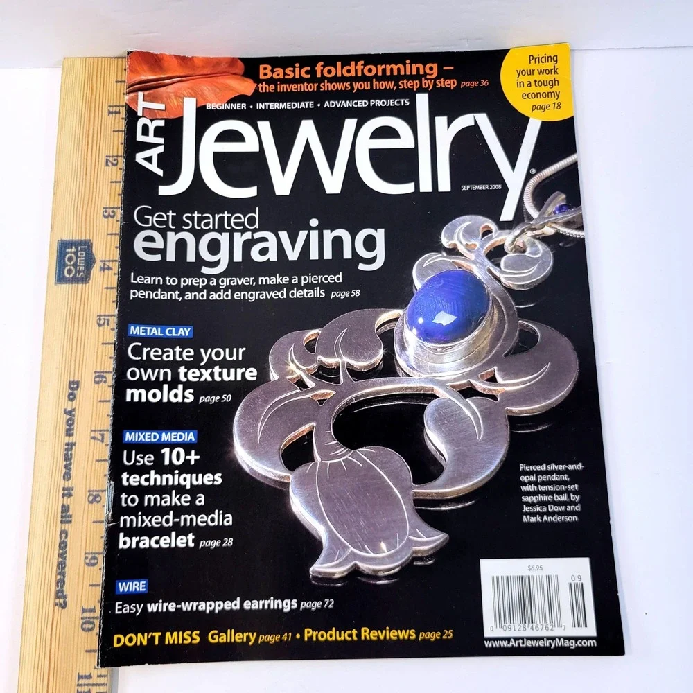 Art Jewelry Magazine September 2008 Crafting Guide Engraving Foldforming Metal